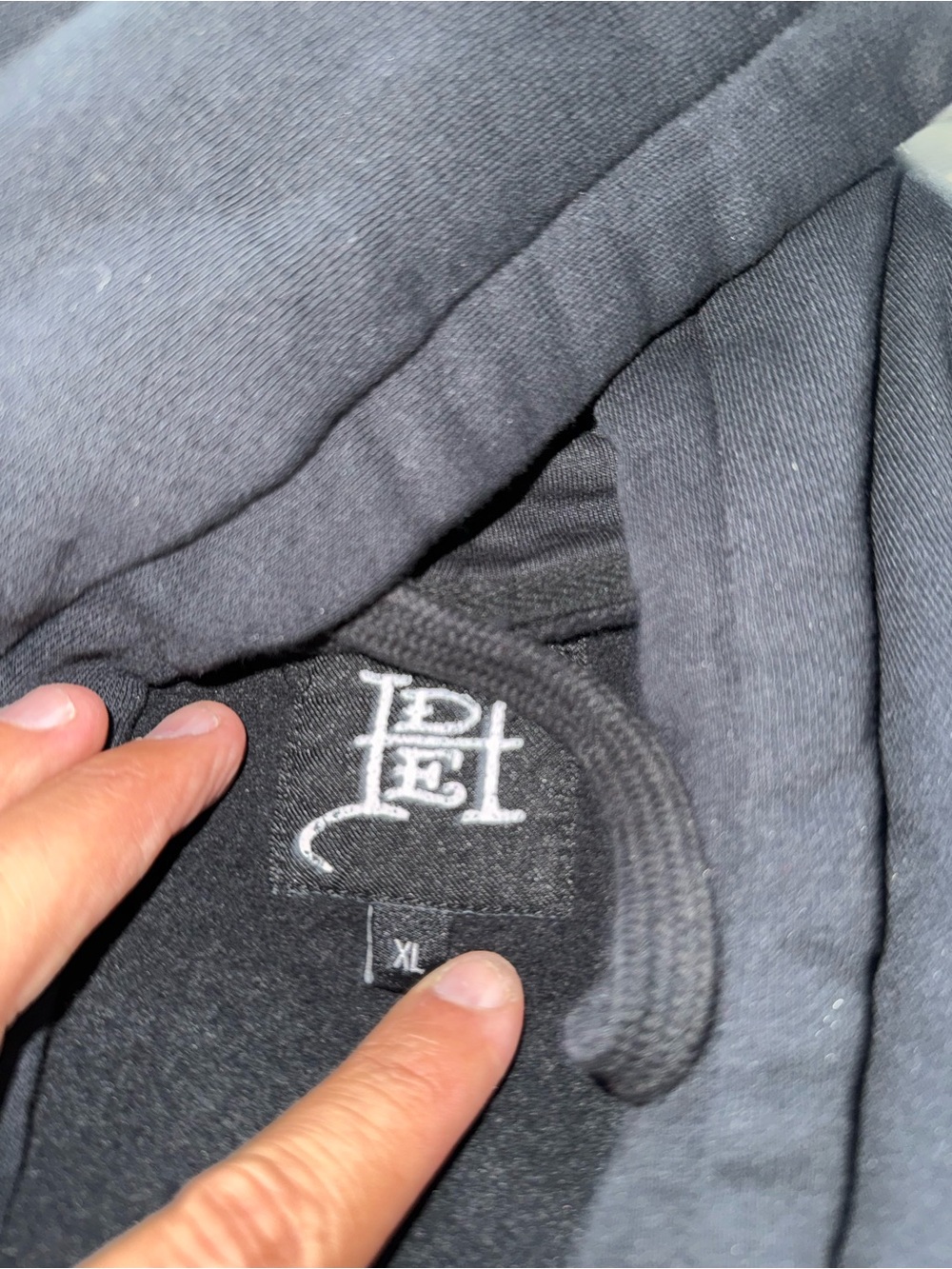 Ed Hardy Men’s Black Hoodie with White Script Logo - Picture 3 of 7